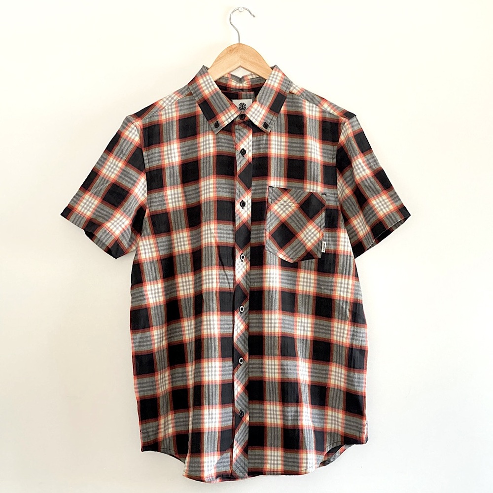 NEW Element Short Sleeve Men's Button up Flannel Shirt